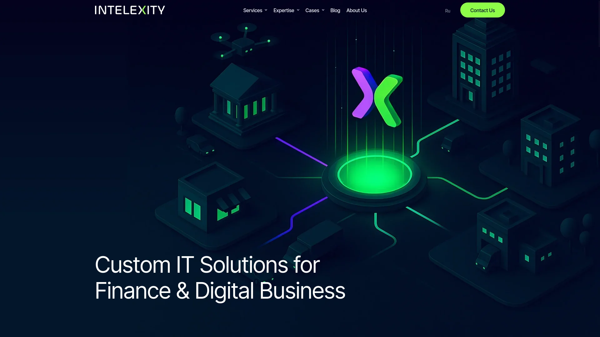 Проект Мультиязычный корпоративный сайт FinTech компании Intelexity 